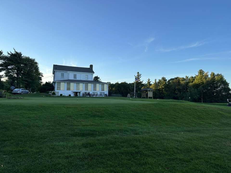 The clubhouse at dusk
